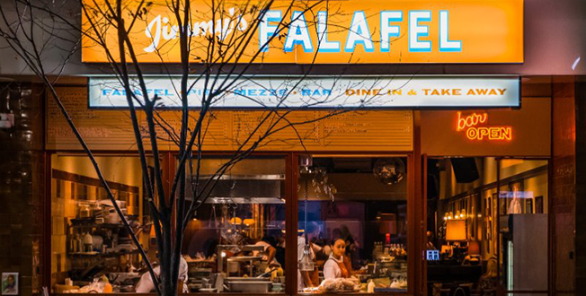 Falafel shop in the evening 